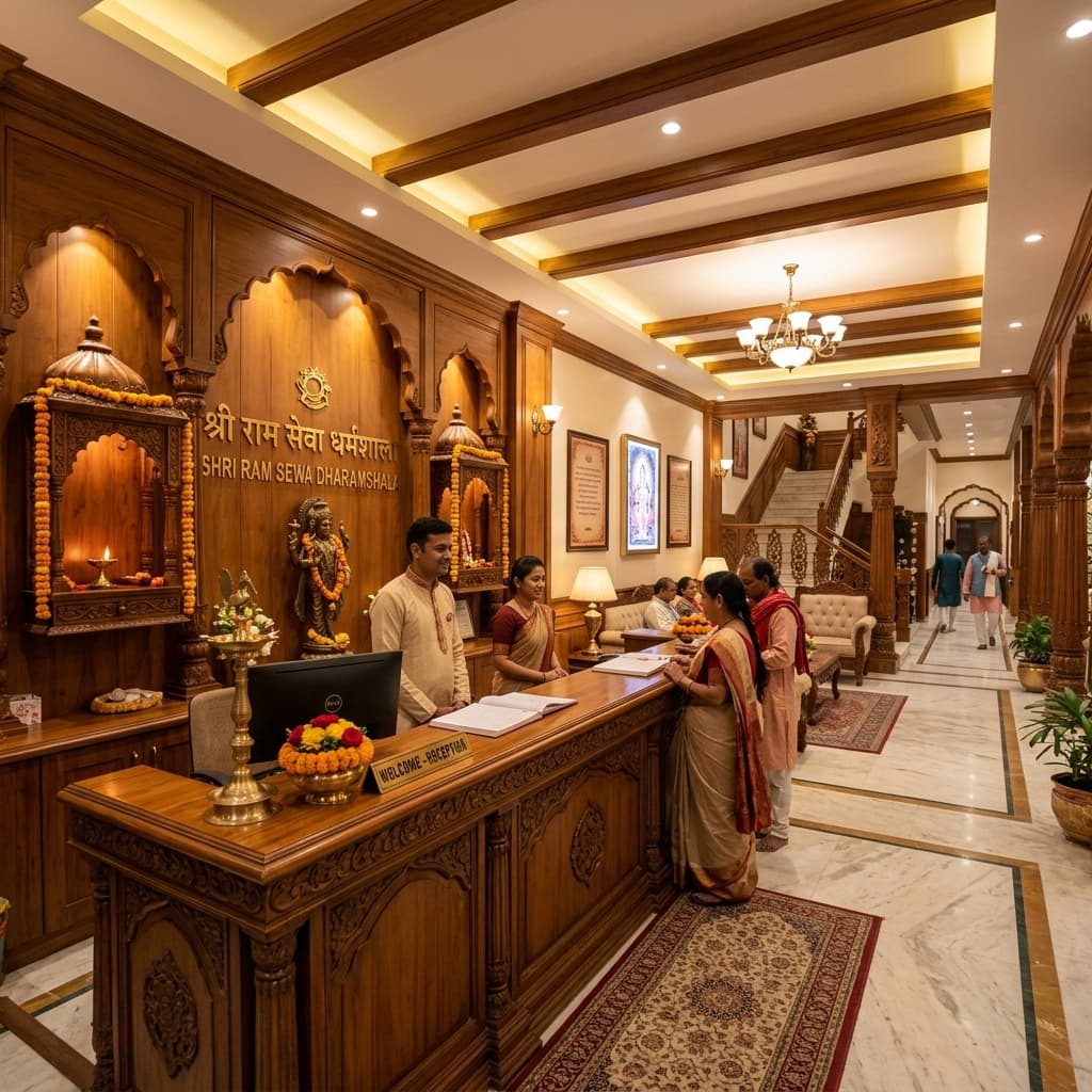 Devotee accommodation reception counter in Pithapuram